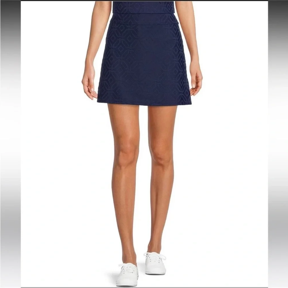 Jude Connally Fern Solid Jacquard Pull-On Skort navy - Picture 2 of 13